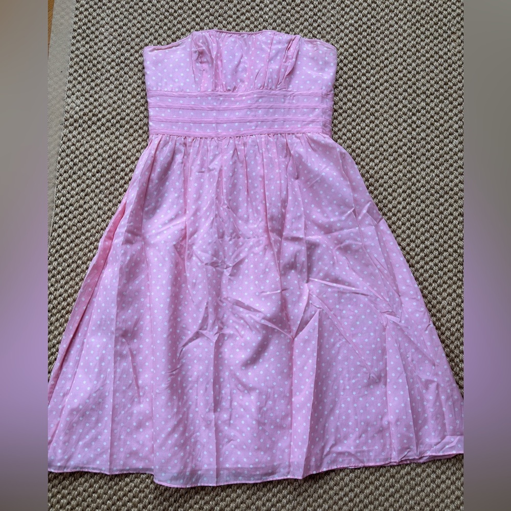 Lilly Pulitzer Pink Polka Dot Fit-and-Flare Dress Katrina Iced Pink Size 6